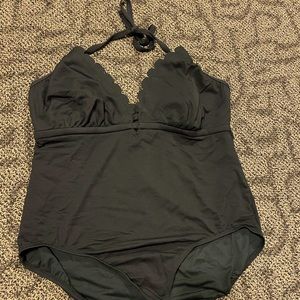 Black 1 piece bathing suit